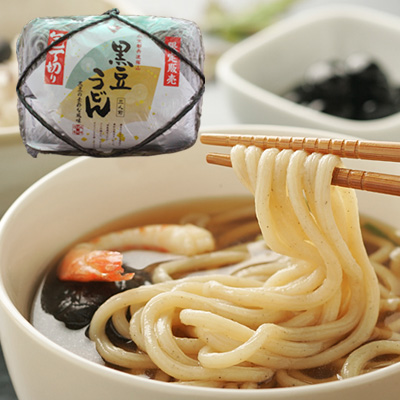 ざるもよし!かけもよし!黒豆生うどん(3食入・だし付・生麺)